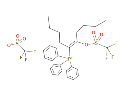 Trifluoro-methanesulfonate((Z)-1-butyl-2-trifluoromethanesulfonyloxy-hex-1-enyl)-triphenyl-phosphonium;